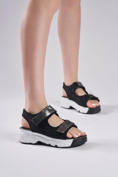 

sandals lexi black cubic zirconia thick sole