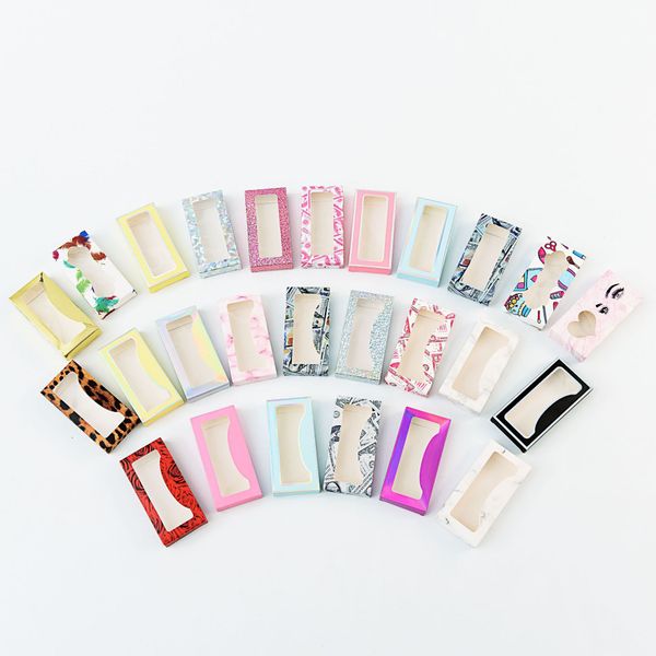 

wholesales 2021 new paper eyelash packing box lash boxes packaging 3d mink lashes rectangle case without tray in bulk custom