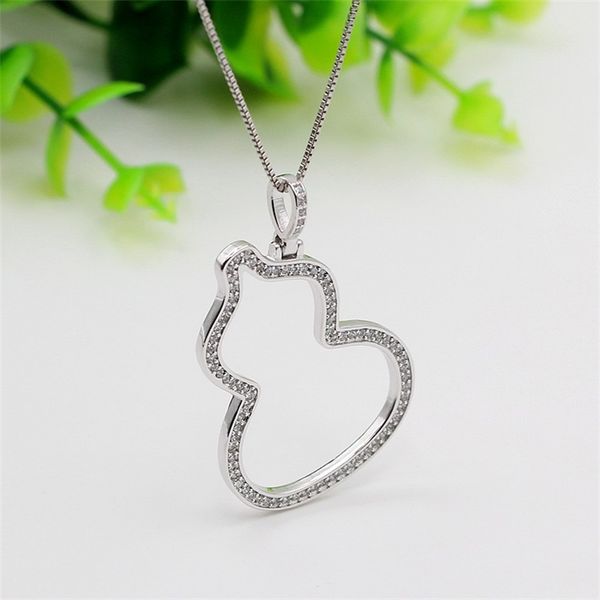 

classical jewelry 925 sterling silver gourd necklace delicate insert drill female pave white sapphire cz diamond chain pendant gift 3 j2