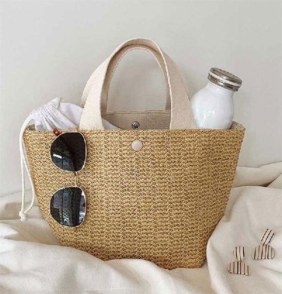 

summer 2021 fashion women bag straw handbag casual tote boho beach holiday bags shoulder bags