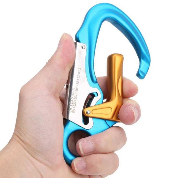 

cords, slings and webbing climbing button carabiner camping hiking hook 35kn aerial work safety buckle outdoor sports aluminium