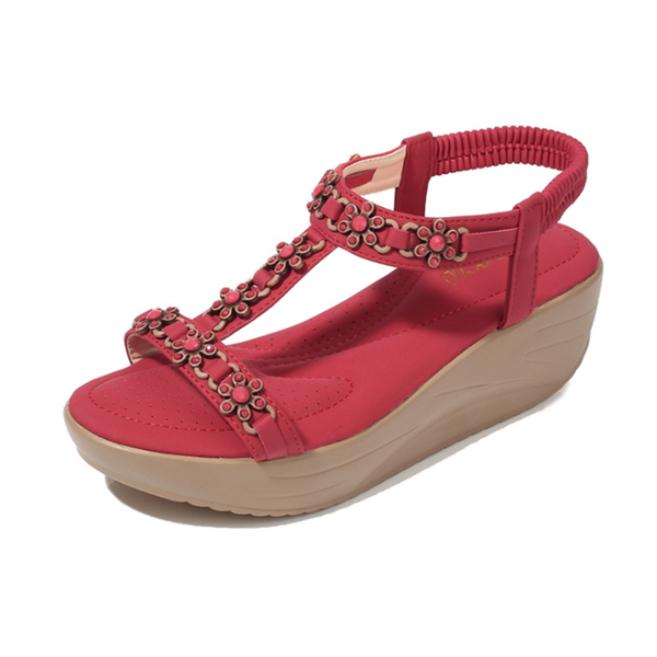 

women's sandals 2021 elastic band wedge large size fashion net red same paragraph, Black