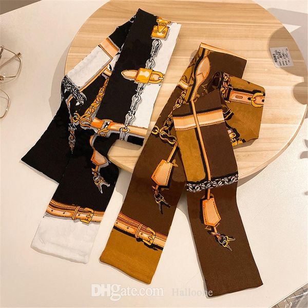

Classic Brand Handbag Scarf Headbands Women Design Letter Brown Pink Blue Old Flower Designer Scarfs Bags Silk Scraves Bandeaux Bag Luxury H, Blue;gray