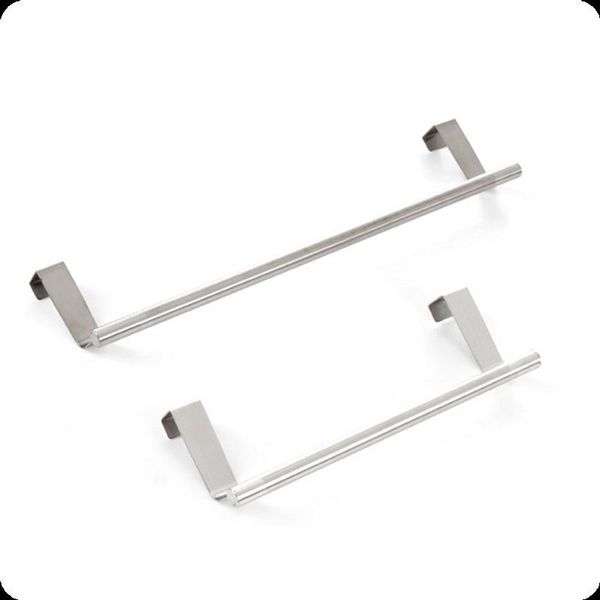 

hooks & rails towel rack over door bar hanging holder stainless steel bathroom kitchen cabinet rag shelf hanger