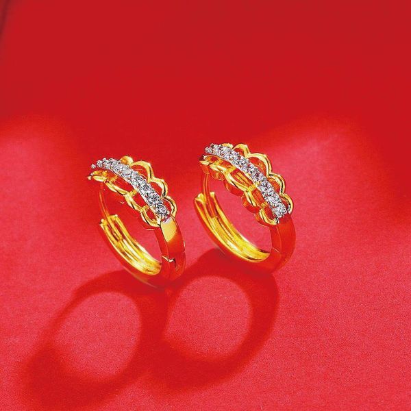 

hoop & huggie mxgxfam mix gold color zircon earrings for women fashion jewelry 24 k pure good quality + cz, Golden;silver
