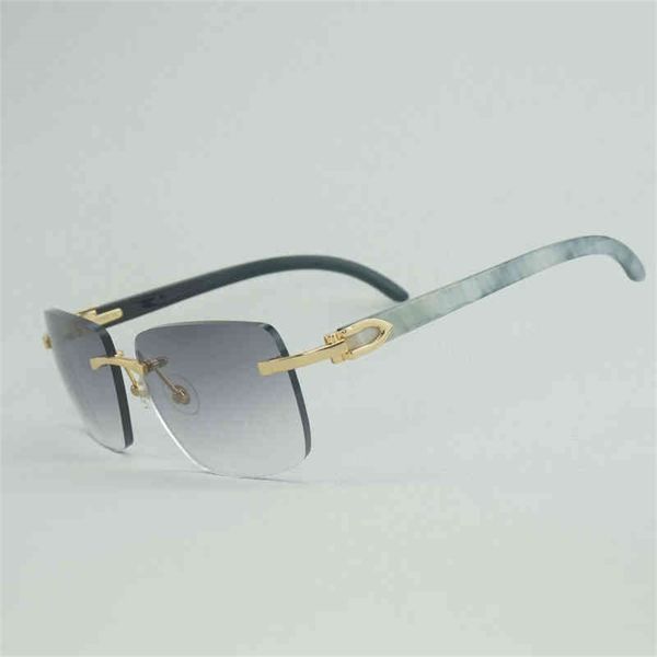 

73% off factory sale natural buffalo horn sunglasses men wood rimless gafas for driving club clear glasses frame oculos shades, White;black