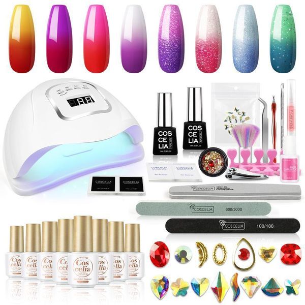 

temperature changing gel nail polish set thermal color with uv led lamp manicure kit tools art kits1