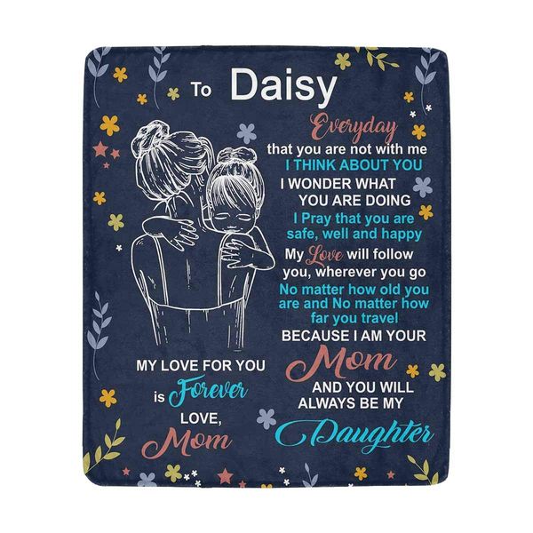 

custom personalized to daughter text throw blanket mother hugging daughter soft plush throw blanket for couch chairs car or bed