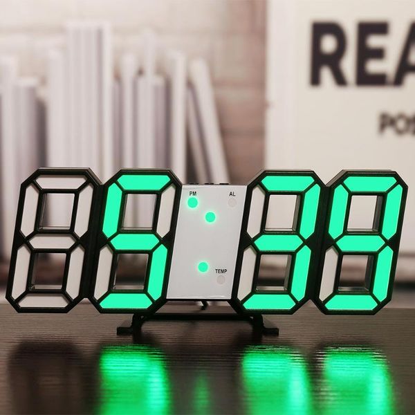 

wall clocks 3d electronic modern design led digital usb large clock on the luminous alarm table home decoration