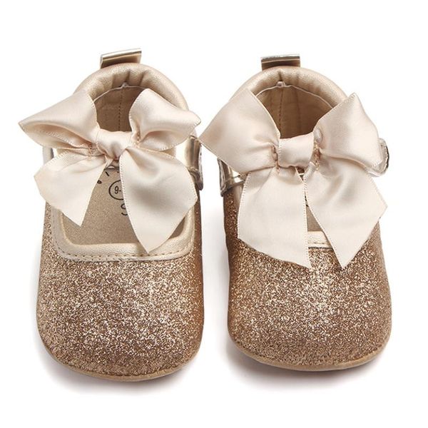 

princess bow-knot shoes born infant baby girls dance dress first walkers non-slip footwear prewalker 0-18m