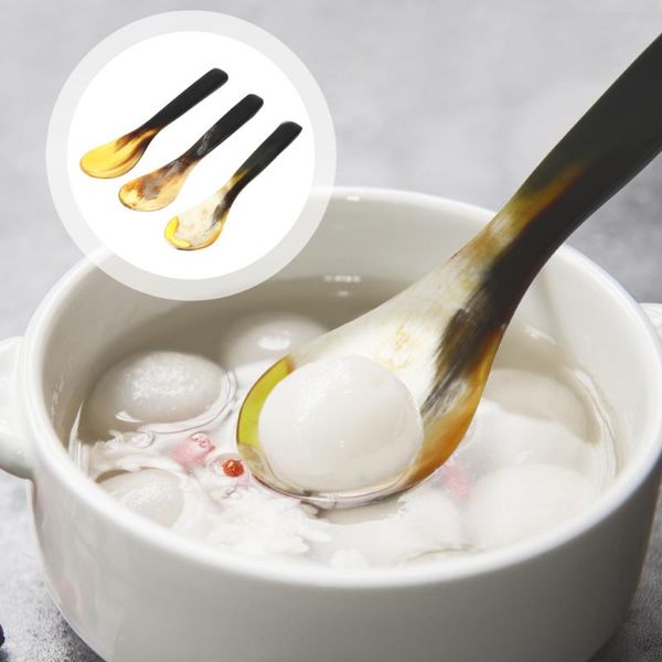 

3pcs ox horn coffee spoon unique scoops cake dessert spoons soup cups, dishes & utensils