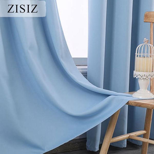 

curtain & drapes solid blackout curtains for living room bedroom blue color high shading window the kitchen treatment