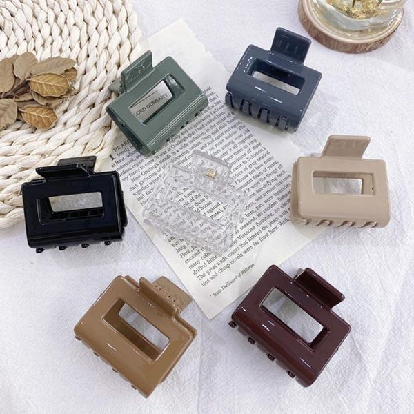 

square vintage hair clips for women simple claw clip geometric girls accessories1