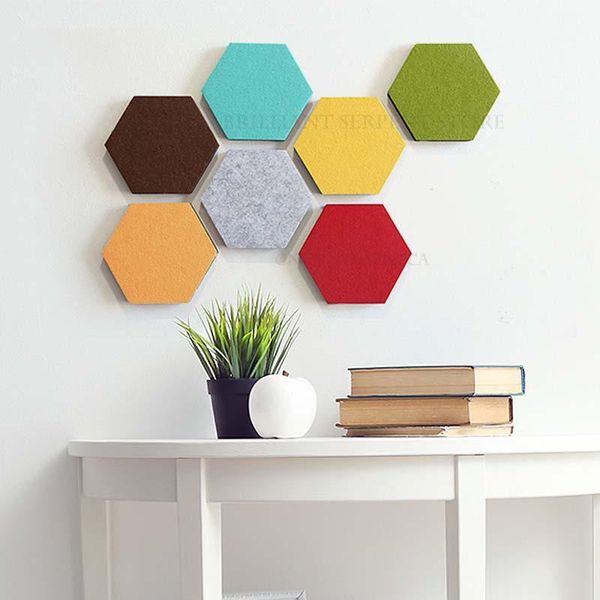 

wall stickers hexagon felt board tiles - pin decoration for pictures,mini bulletin boards with push pins
