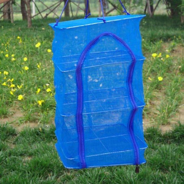 

fishing accessories 4 layers folding fish dryer net red drying rack suspension dishes vegetable hanging mesh han a3d0