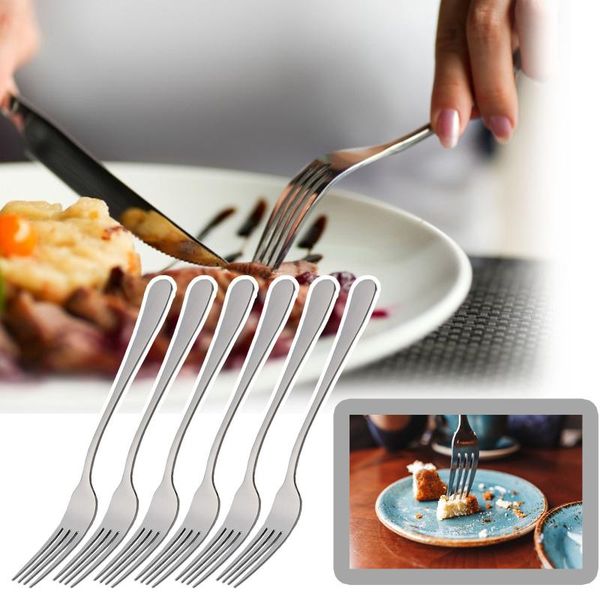 

forks stainless steel fruit fork western tableware with long handle spoon dessert noodle salad kitchen