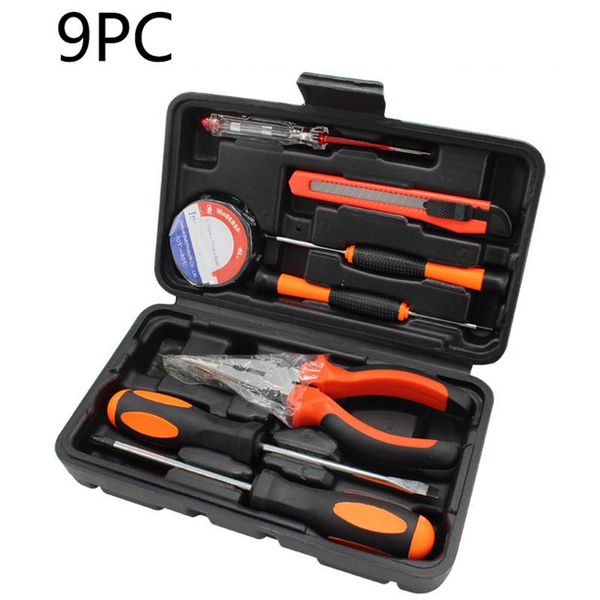 

9pcs home tool set with screwdrivers pliers for auto household utility knife box hardware combination repair kit professional hand sets