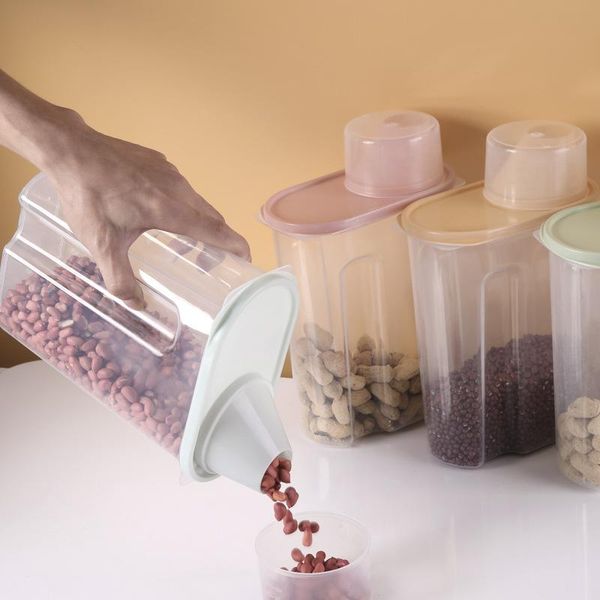 

storage bottles & jars kitchen large food box plastic dry goods sealed can household grain multigrain bucket with cover freshness