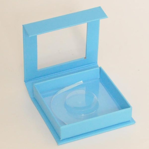 

wholesale eyelash packaging box lash boxes package custome square magnetic blue 25mm mink lashes makeup storage case vendors false eyelashes
