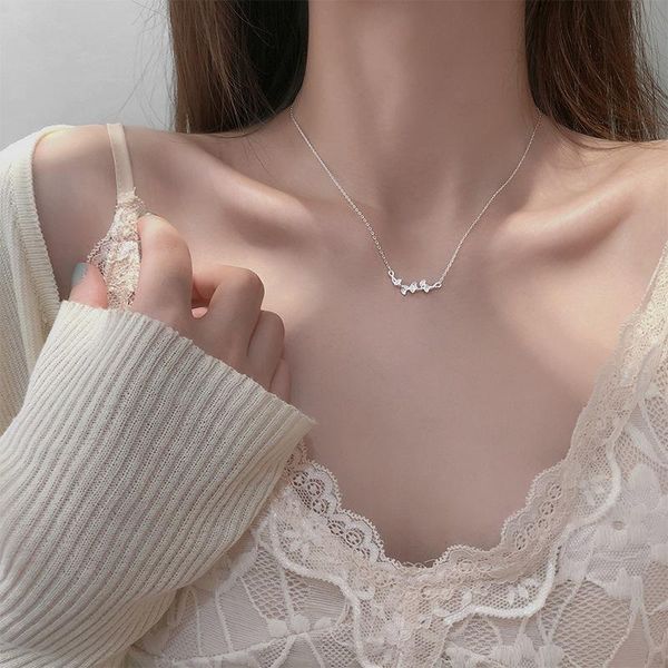 

chains fine jewelry 925 sterling silver necklace clavicle chain for women girls christmas gift choker