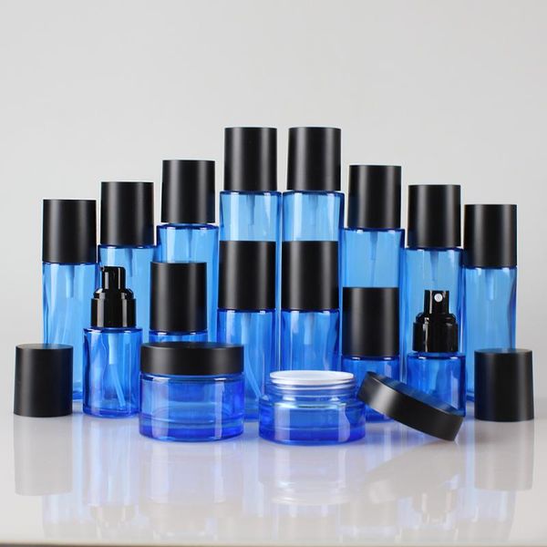 

storage bottles & jars perfume glass spray bottle,40ml blue/green frosted pump container