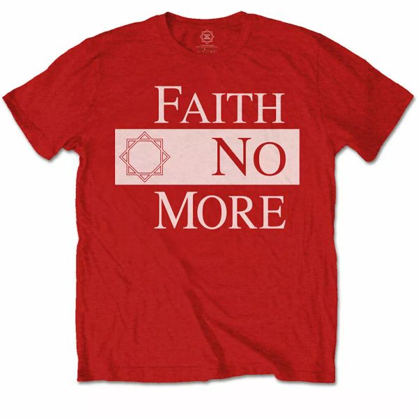 

red faith no more logo licensed men t-shirt, White;black