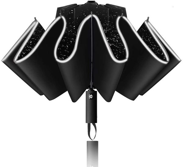

12 10 bone men's automatic reverse folding three fold car umbrella