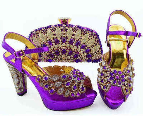

special fish mouth shoes with solid color small shoes, rhinestone bag and thick heel sandal bag set, Black
