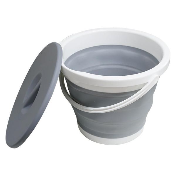 

buckets 5l folding bucket with cover car wash outdoor storage silicone plastic camping cleaning bathroom kitchen supplies