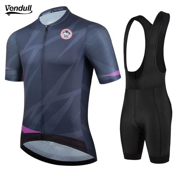 

racing sets vendull summer cycling jersey set 2021 maillot ropa ciclismo bicycle clothing mtb bike clothes uniform man, Black;blue