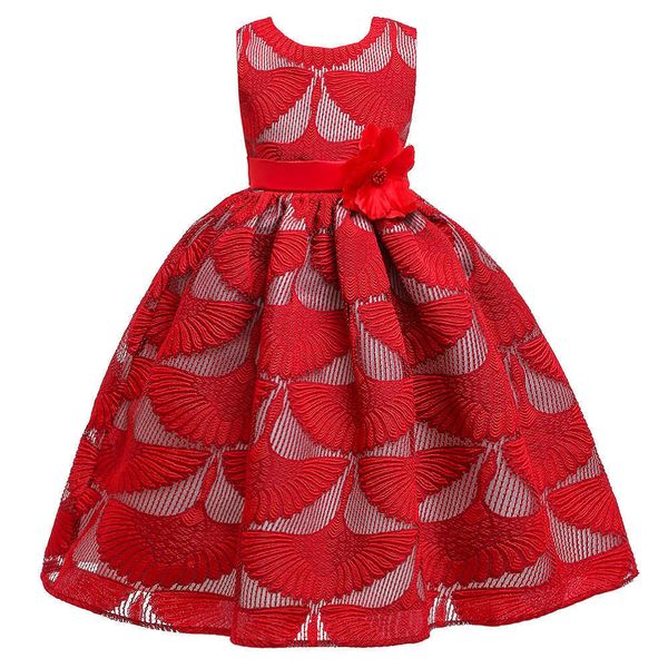 Zeremonie Mädchen Kleid Blütenblatt Prinzessin Lange Formale Erstkommunion Kinder Party Elegantes Kinderkleid für Mädchen Hochzeit Geburtstag Kleid G1026