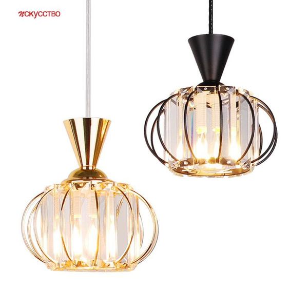 

pendant lamps american luxury crystal glass iron net ball led lights for bedroom bedside dining room hanging lamp loft decor luminaire