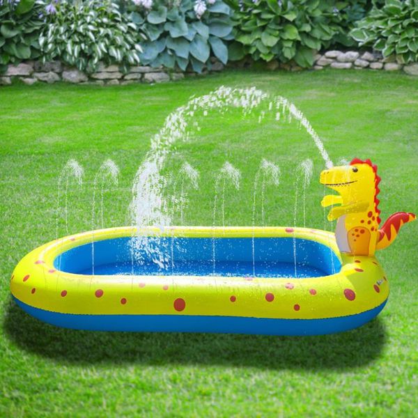 

1pc inflatable baby swimming pool kids spray fountain (yellow) garden decorations