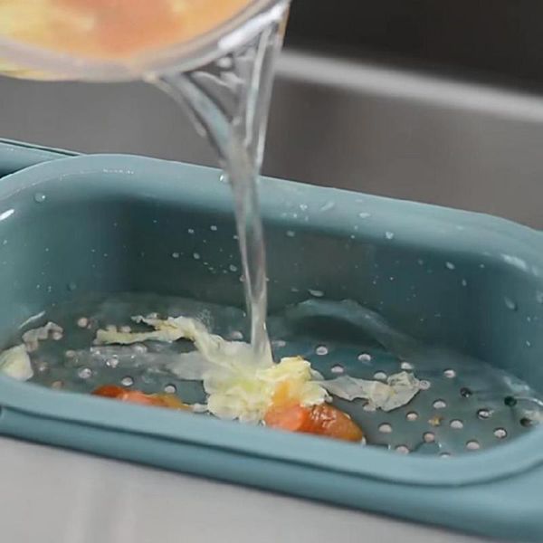 

kitchen storage & organization plastic sink organizer adjustable sponge soap holder drainer tray washing vegetable fruit drying r