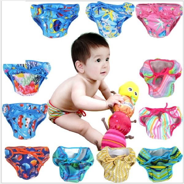 Verão bebê swimwear fralda recém-nascido reutilizável fraldas impermeáveis ​​fralda infantil saco bebe meninas nadar troncos 2 camadas meninos swimsuit 210413