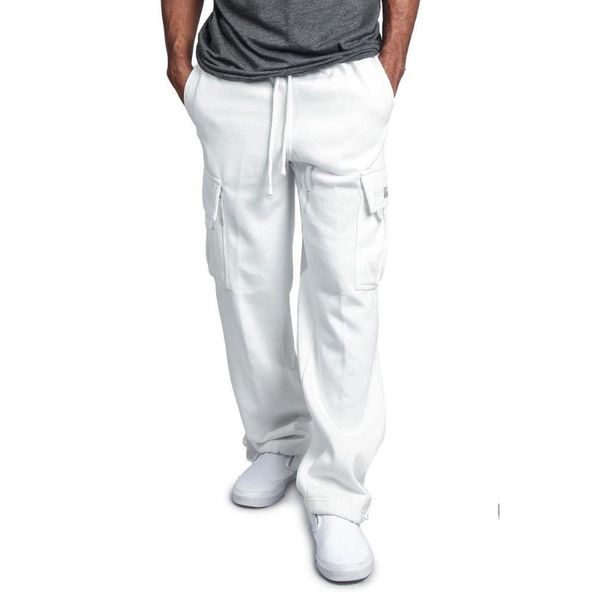 

men's pants men long loose sport casual elastic waist slim fit trousers running joggers gym sweat cdpg, Black