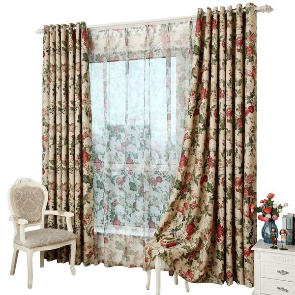 

curtain & drapes american country curtains for living dining room bedroom garden european-style printed balcony