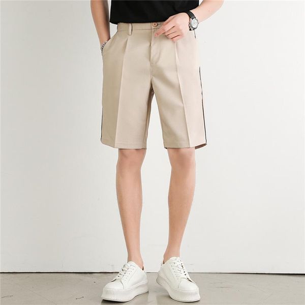 

men's shorts suit summer thin loose outer wear pants solid casual trousers vertical feeling capris, White;black