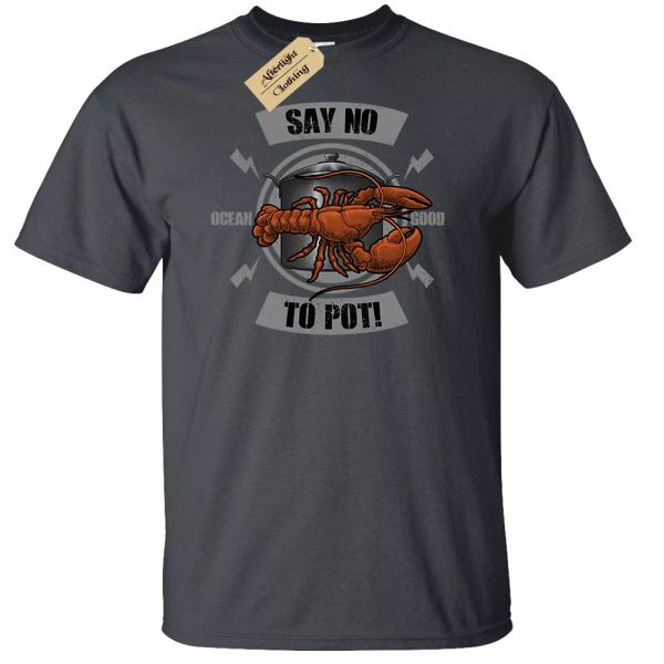 

dice no a olla camiseta hombre divertido langosta ocÃ©ano, White;black