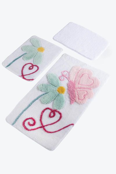 

bath mats ponte white 3 piece set for closet mat carpet 8694545031142
