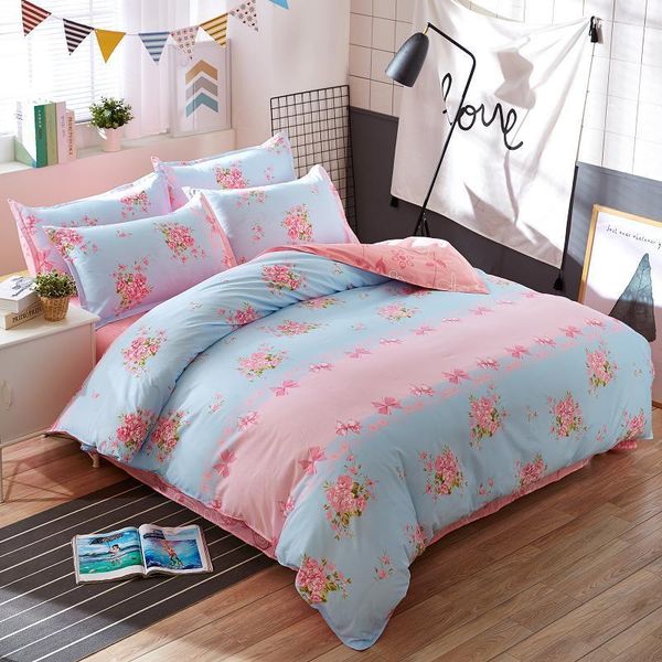 

bedding sets a/b double-sided pattern small fresh flowers print set soft quilt cover flat sheet pillowcases fashion home oceania