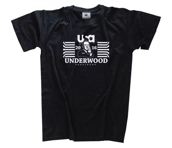 

famous movie hoc underwood for president film series fan t-shirt s-3xl, White;black