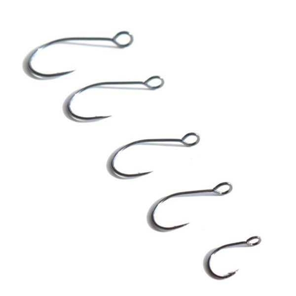 

fishing hooks 20pcs for lure spare hook single fish inline big eye size 4 6 8 10 12 sharp high carbon steel fishhook