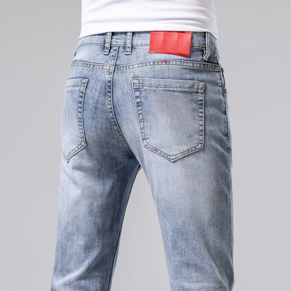 

mens jeans classic hip hop pants stylist denim slim jeans--q9317, Blue