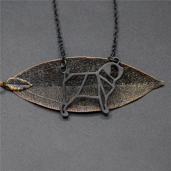 

pendant necklaces 4 colors origami pug necklace silver color gold standing women jewellery