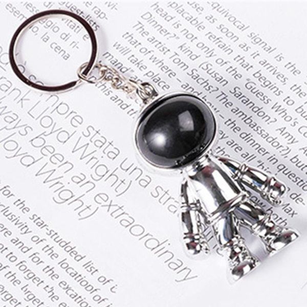 

keychains fashion creative robot cute cool classic trend science fiction astronaut spaceman keychain car key pendant, Silver