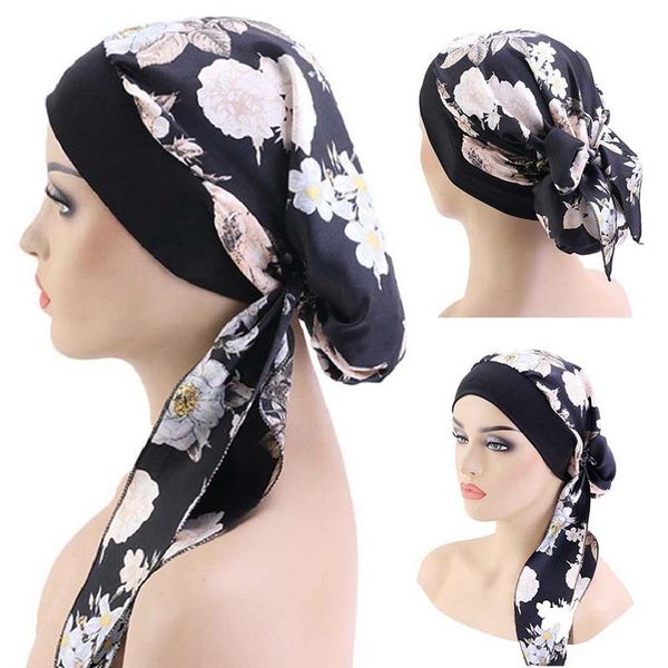 

beanies fashion printed flowers women inner hijabs cap muslim head scarf turban bonnet ready to wear ladies wrap under hijab caps