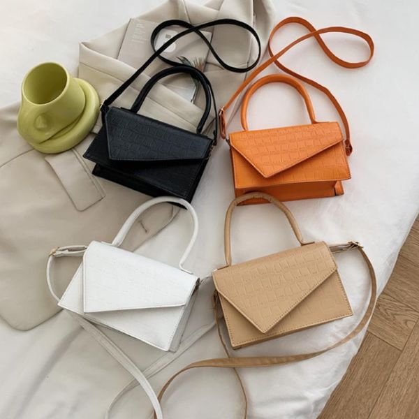 

evening bags vintage pure color stone pattern shoulder bag casual women pu leather handbags small ladies messenger