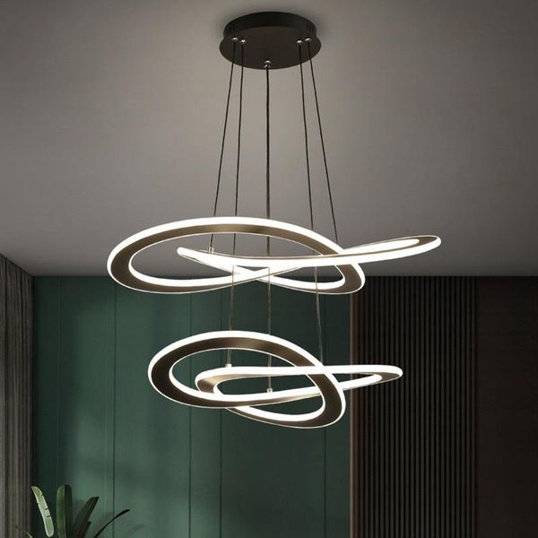 

double-sided luminous aluminum silicone led chandelier living room bedroom study dining lamp commercial office lights pendant lamps