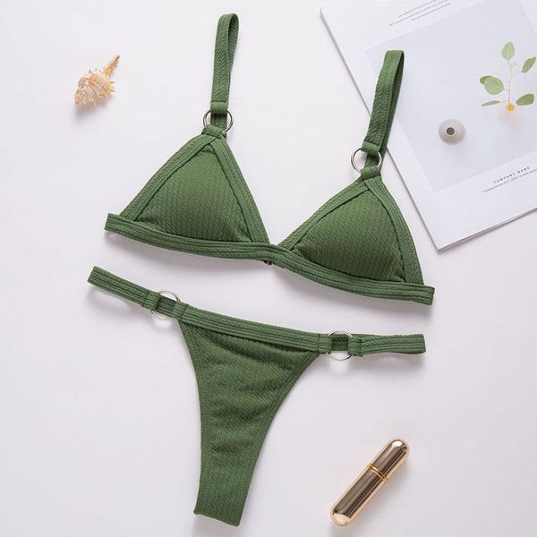 

women's swimwear pure color thong swimsuit 2021 summer fashion split suit ladies bikini beach clothing, White;black